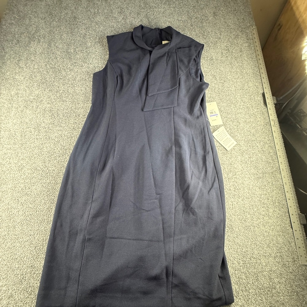 Harper Rose Navy Blue Sleeveless Tie Neck Sheath Dress EJ8M9935 Size 18 NWT